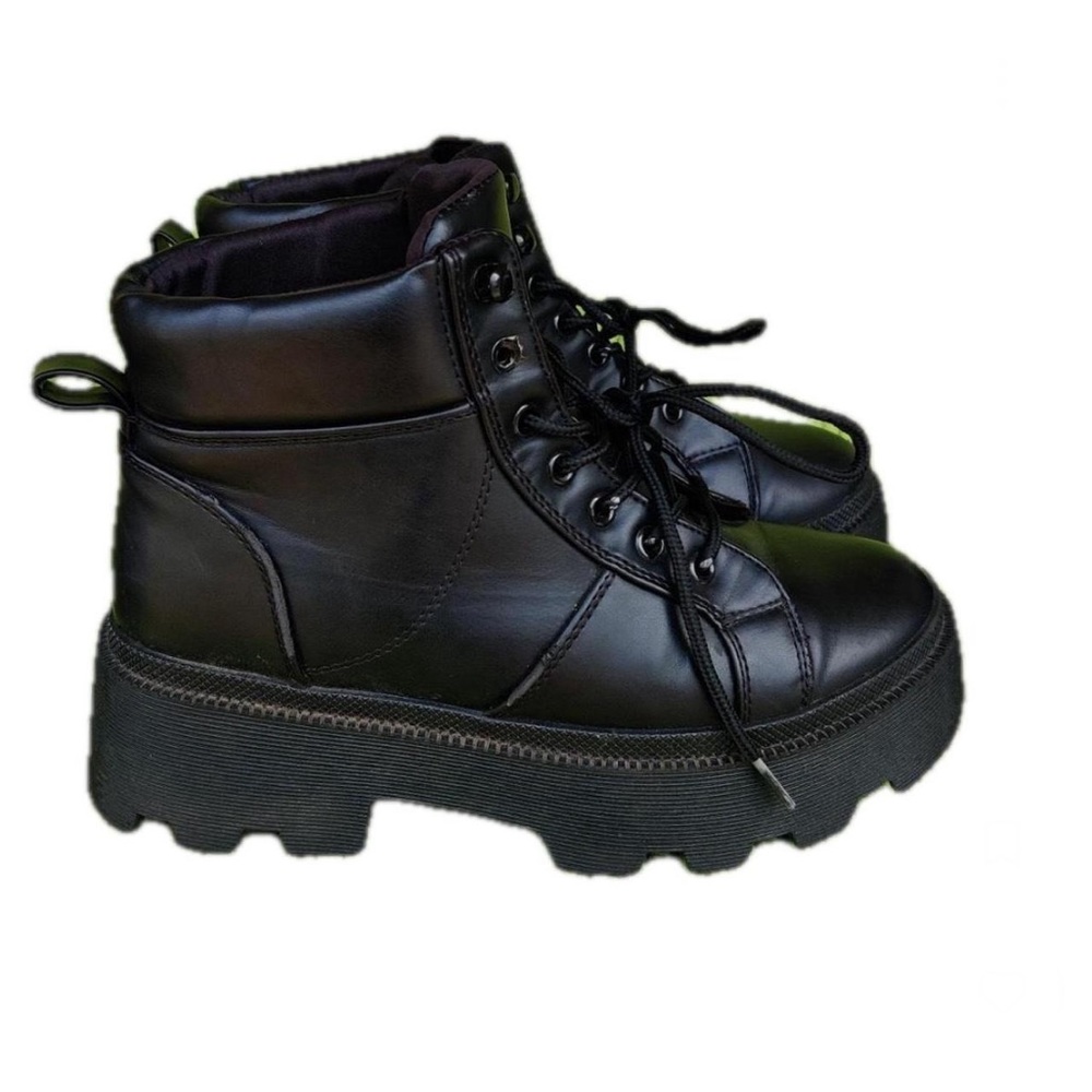 Chunky black ankle boots
